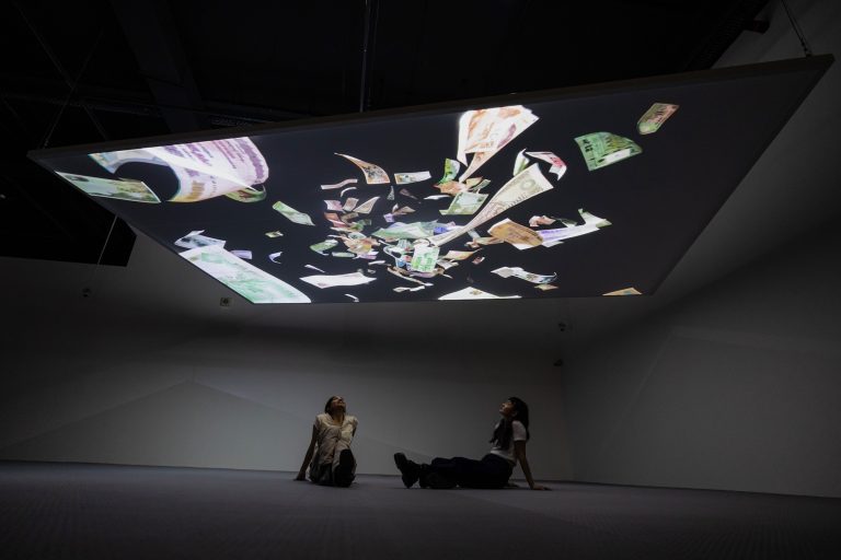 Installation view of Pratchaya Phinthong’s ‘Undrift’ (2024); Image courtesy of Singapore Art Museum.