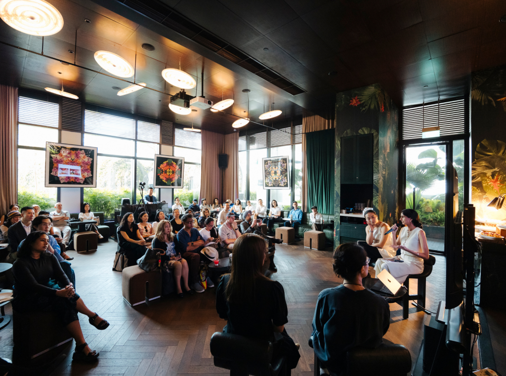 TAF Conversation Series in Singapore with artists Cui Jie and Ayesha Singh, October 2025. Image courtesy of Tanoto Art Foundation.