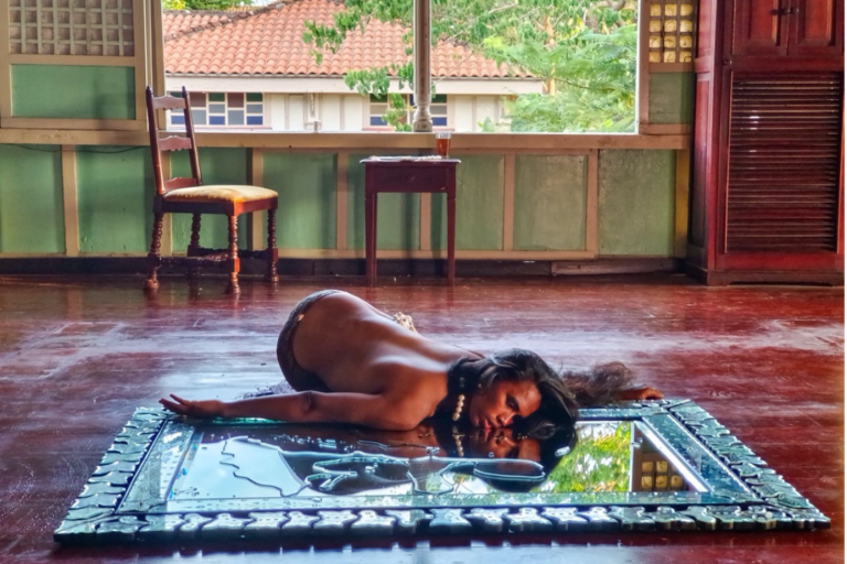 Joshua Serafin in collaboration with Bunny Cadag, Still from Creation Paradigm, 2023. Photo by Ansper Nil Aquino. Image courtesy of the artist.